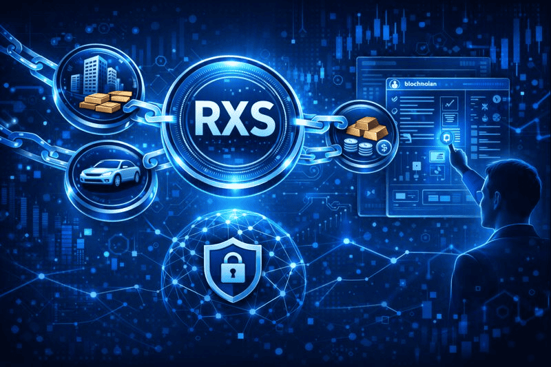 Blockchain interface showing transparent RXS asset ownership system.