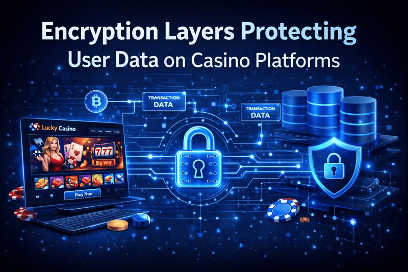 Encryption layers securing casino platform user data flow