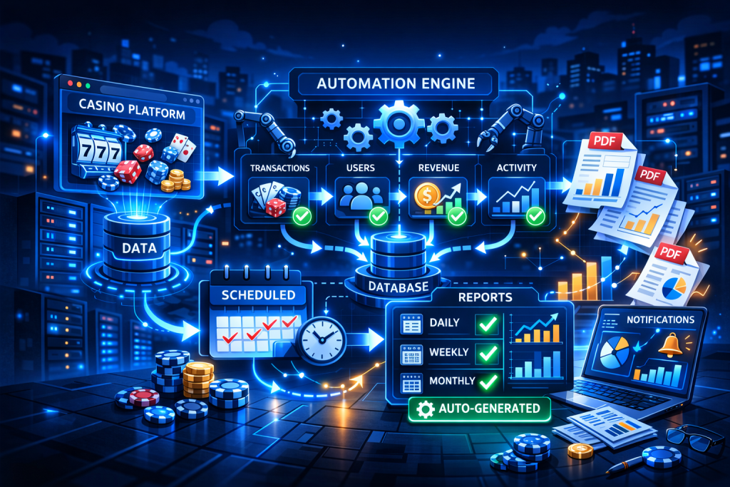 카지노 사이트 자동화 시스템으로 수동 데이터 집계 없이 예약된 보고서 생성