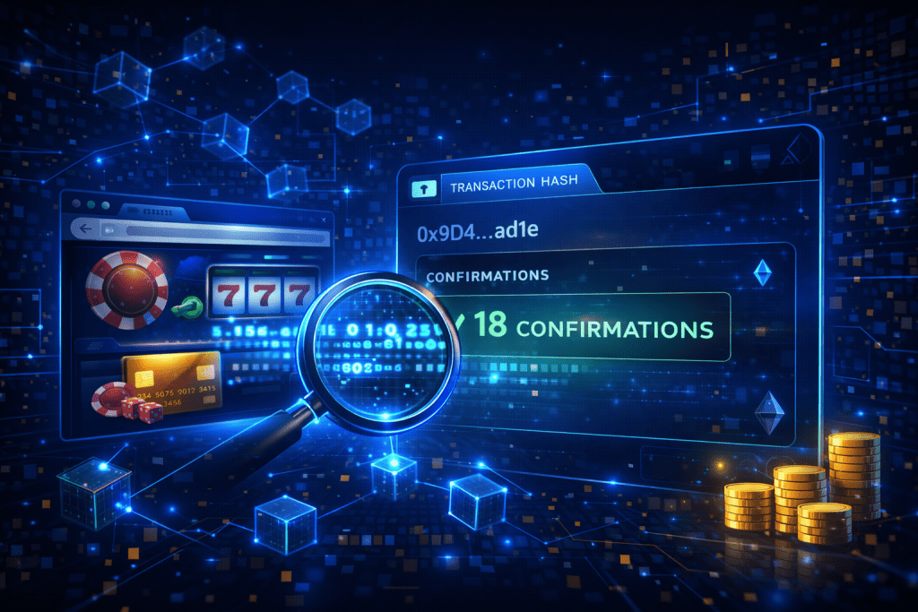 온체인 카지노 사이트 거래는 필요한 블록체인 확인이 완료될 때까지 보류 상태로 표시됩니다.