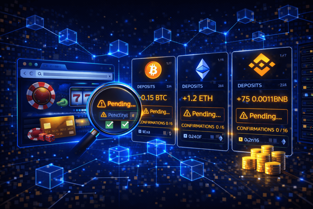 카지노 사이트 멀티 크립토 입금 대기 중 - 네트워크별 확인 임계값 대기