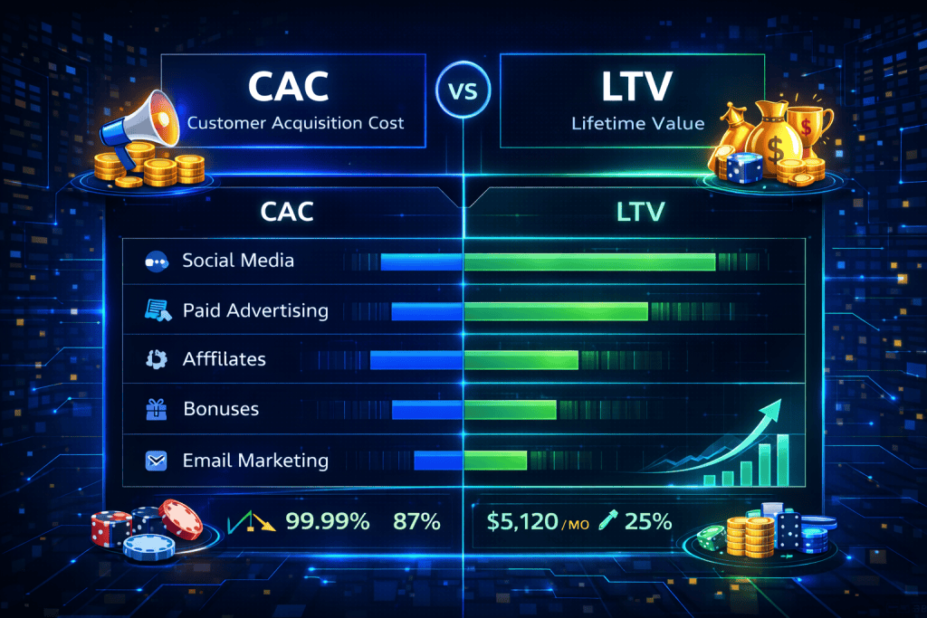 Casino site cost versus lifetime value comparison table for online casino operations