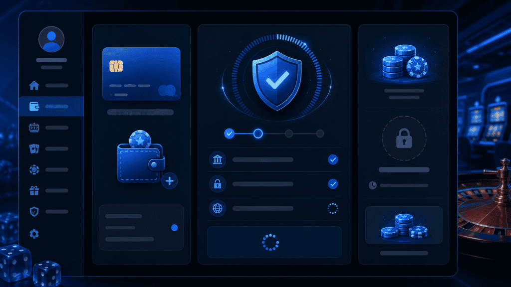 Casino site deposit confirmation verifying payment transaction before balance update
