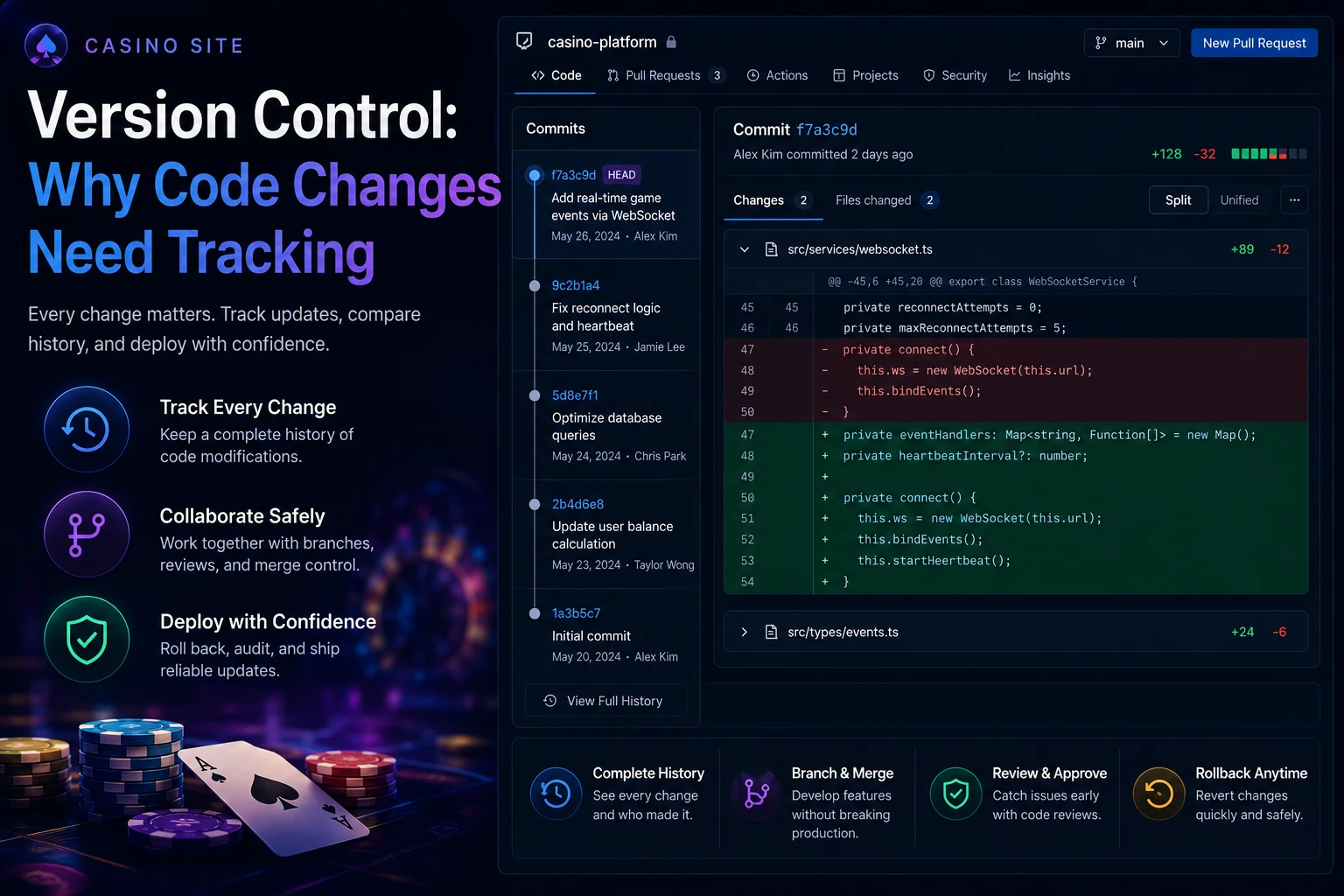 Casino Site Version Control: Why Code Changes Need Tracking