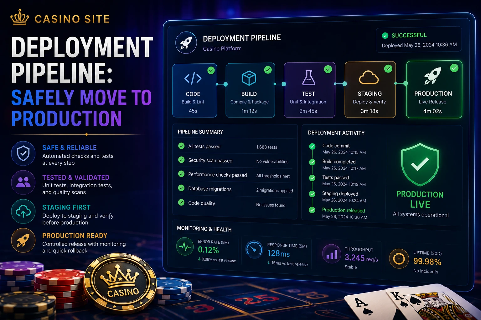Casino Site Deployment Pipeline: Safely Move to Production